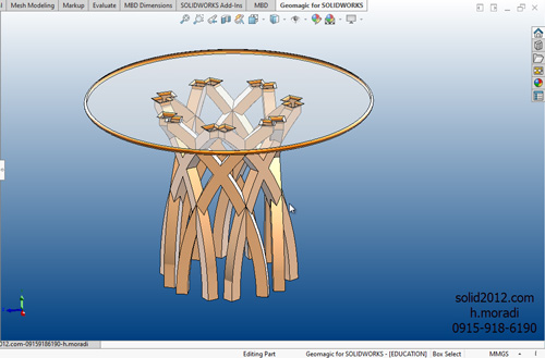 اموزش پیشرفته سالیدورک طراحی مدل میز چای خوری