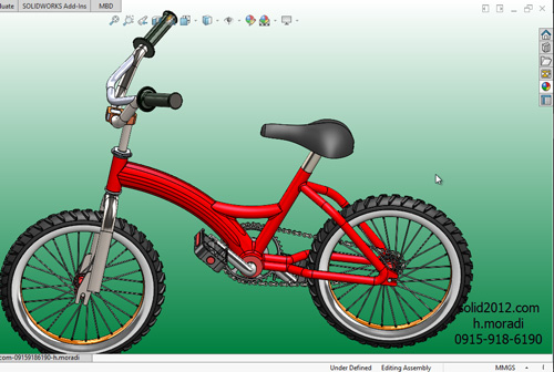 اموزش پیشرفته سالیدورک طراحی مدل دوچرخه
