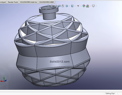 طراحی قطعات مشبک با solidworks آموزش طراحی مدلسازی قندون جا شکلاتی با نرم فزار solidworks