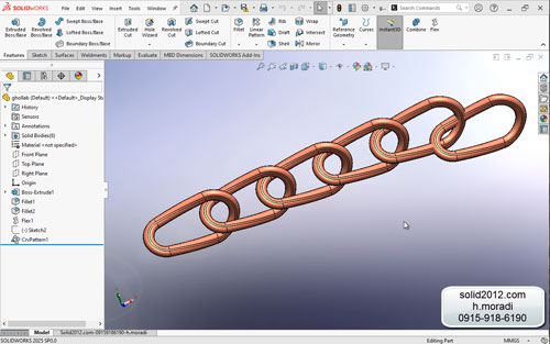 آموزش حرفه ای مدل قلاب زنجیر کلاف با نرم فزار solidworks آموزش حرفه ای مدل قلاب زنجیر کلاف با نرم فزار solidworks