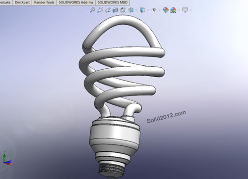 آموزش مدلسازی پیشرفته لامپ با solidworks
