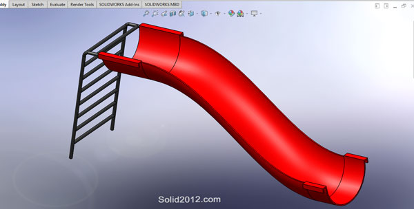 آموزش طراحی مدلسازی مدل سورسره در نرم افزار سالیدورک