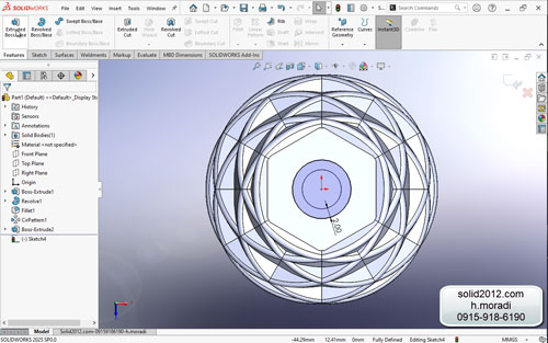 فیلم آموزش طراحی قندون جا شکلاتی با نرم فزار solidworks