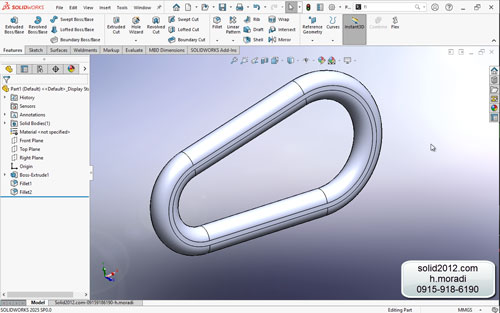 فیلم آموزش حرفه ای مدل قلاب زنجیر کلاف با نرم فزار solidworks